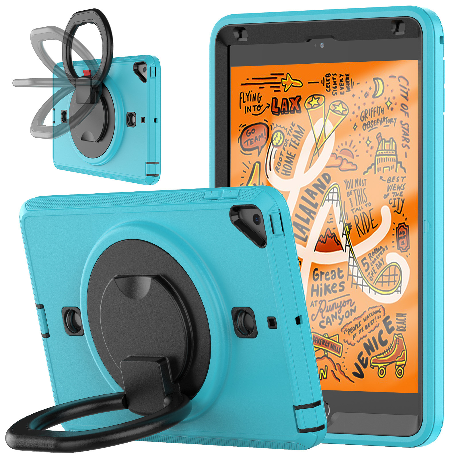 Suitable for flat protective case mini portable protective case iPad10/11/10.9 rotating all-inclusive bracket shell