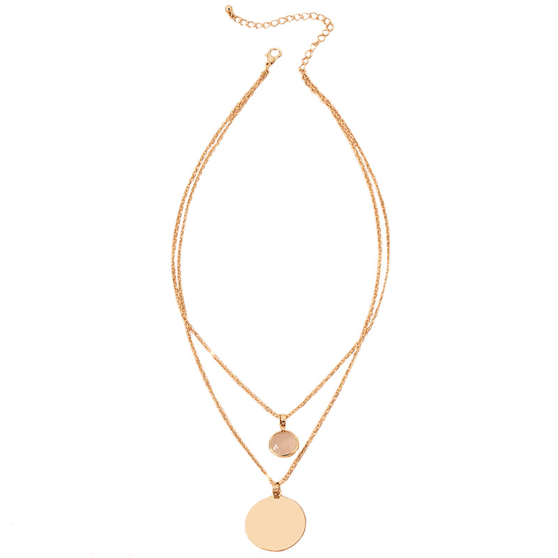 Simple Gold Coin Pendant Necklace display picture 1