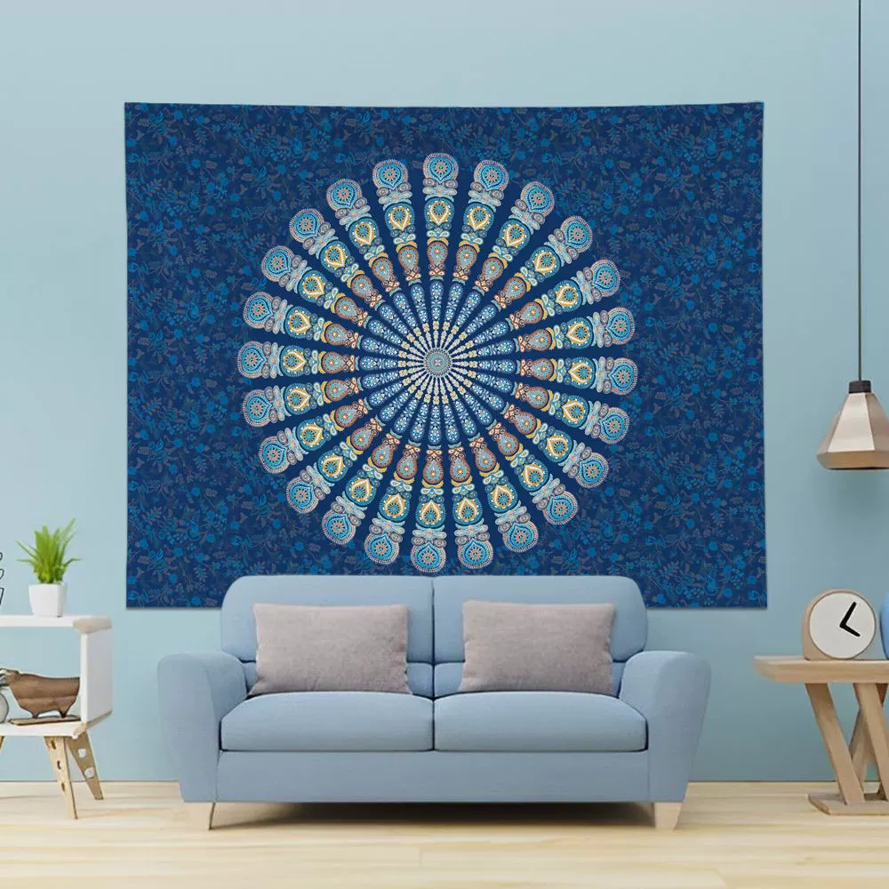 Павлин Мандала гобелен трансграничный Лидер продаж этнический стиль Спальня украшение стены фон ткань цифровая печать подвесная ткань