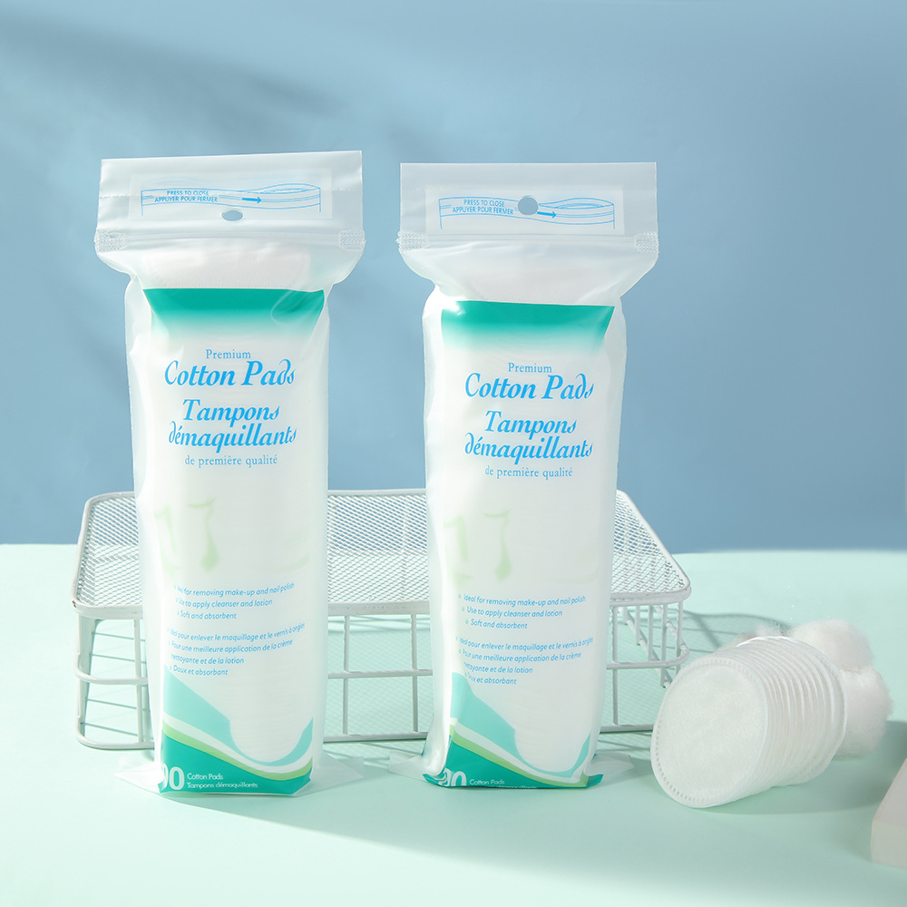 100 piezas de algodón no tejido de agujero de alfiler cerrado de bordes de algodón de limpieza de la piel