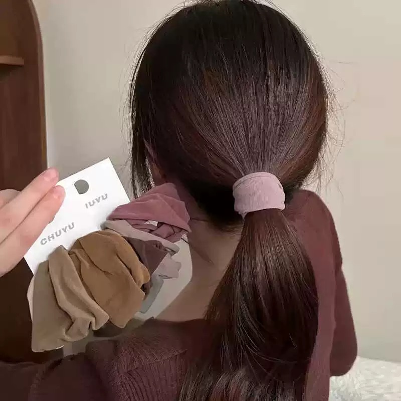 21g Weight Hair Tie Hair Accessories Type 4 Pieces Set Quantity Holiday, Daily Occasion Solid Color Pattern Women's Gender Korean Style, IG Style Style Women's IG Style Korean Style Solid Color Cloth Hair Tie 1