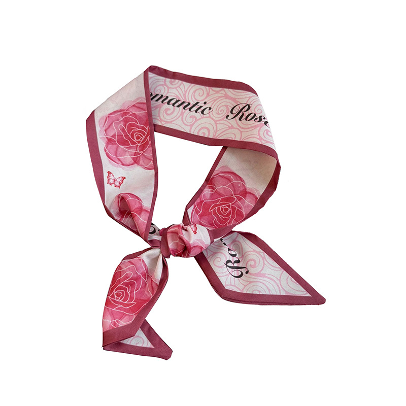 Bufanda de seda, tira larga, sensación de alta gama, nueva caja de regalo fresca pequeña, cinta decorativa, bolsa atada, cabello atado, bufanda de seda, bufanda, cinturón multiusos