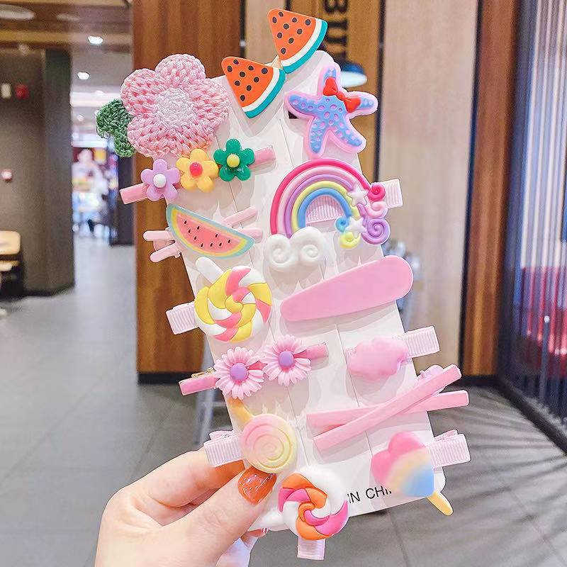 Children's Internet Celebrity Cartoon Hairpin Korean Princess Headwear Girls Little Girl Broken Hair bb Hairpin Cute Baby Hair Accessories