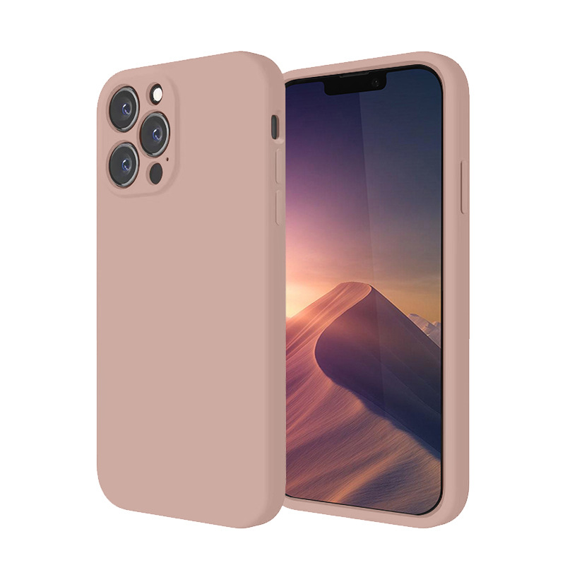 Funda de silicona líquida para Apple 14PRO, anticaídas, protección completa de la lente, funda de silicona IP14PM con orificios precisos