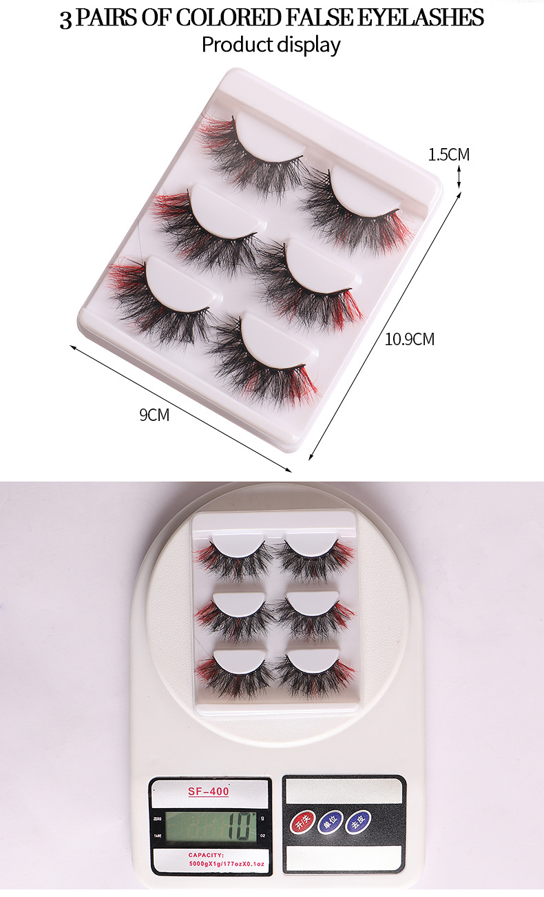 Fashion Color Fried Mink Hair Planting Grafting Eyelashes Thick Curl Eyelash display picture 1