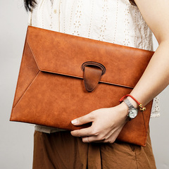 Custom A4 Business Document Bag: Waterproof Storage Pouch with Leather Buckle, Ideal for Office Contracts, Bills, and Official Documents—Logo Printing Available