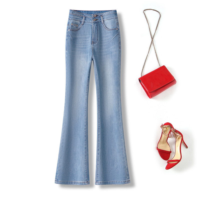 Light Blue, Leg-Lengthening, Versatile Bootcut Jeans, High-Waisted, Hip-Lifting, Four-Way Stretch Denim Pants for Women, Direct from Manufacturer Light Blue, Leg-Lengthening, Versatile Bootcut Jeans, High-Waisted, Hip-Lifting, Four-Way Stretch Denim Pants for Women, Direct from Manufacturer