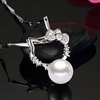 Pendant from pearl, silver necklace, internet celebrity