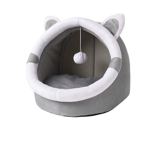 Cat and Dog House Closed Style Removable Pet Bed Summer Cooling Mat Dog House All-Season Pet House Pet Supplies