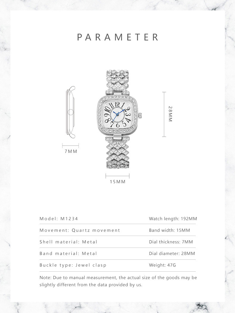 esplosioni più venduti quadrato digitale blu ago moda braccialetto di diamanti orologio da donna orologio da donna_voghion.com