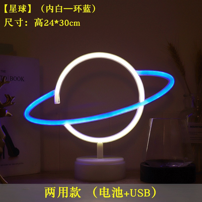 Lámpara de diseño LED de venta directa de fábrica, base de neón, flamenco, relámpago, luz nocturna, luces navideñas redondas