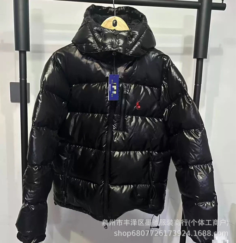跨境可扫码拉夫RL男女款小马刺绣连帽可拆卸防风防水保暖棉服外套|undefined