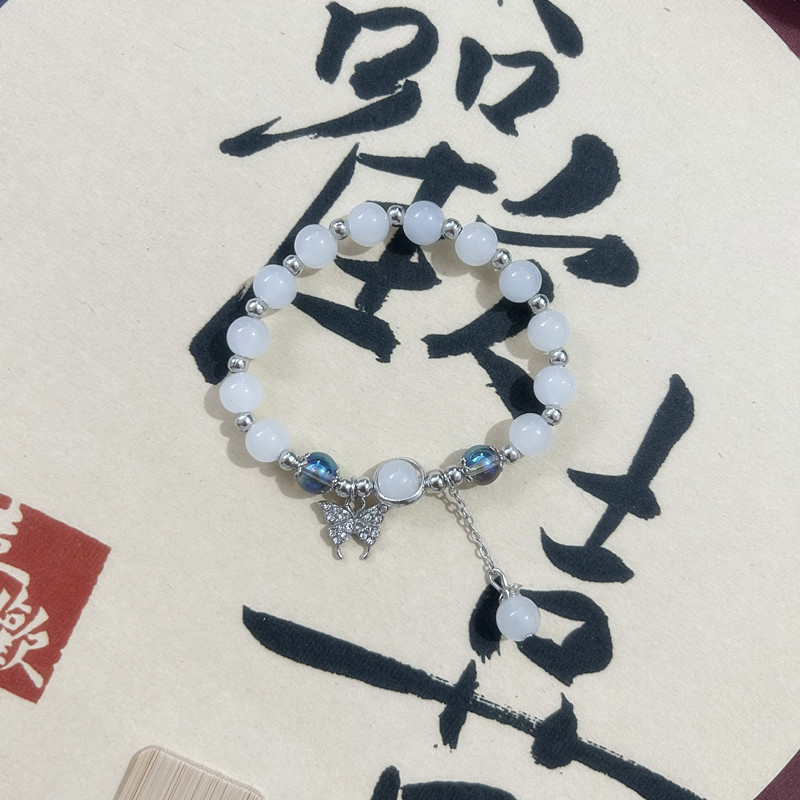 新しい中国風の古代スタイルのビーズ弾性ロープブレスレット甘い女の子ガラスビーズブレスレットナイトマーケットの屋台卸売ハンドアクセサリー|undefined