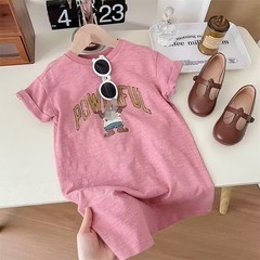 Girls dress summer 2024 new fashionable children's internet celebrity fashionable children's fashion t-shirt long skirt summer fashion trend