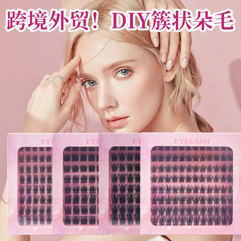 False Eyelash Clusters, Dense European Style, Separate Tufts, D-3–D-7 Options