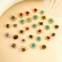 串珠18K真金电镀虎眼石隔珠时尚高级感早春配饰强保色diy饰品配件