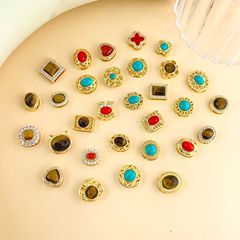 ビーズ18k真金メッキ虎眼石隔珠ファッション高級感早春アクセサリー強保色diyアクセサリー部品