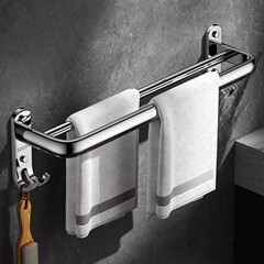 304ステンレス製タオル掛けトイレ穴なし浴室バスタオル棚タオル掛け棒シングルホルダー
