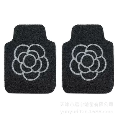 Universal Foot Pad and Dirt-Resistant Car Floor - black-camellia-front-row-2-pieces