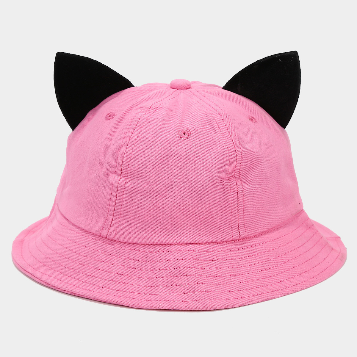 Marca de moda coreana de dibujos animados pequeño diablo oreja cúpula color sólido sombrero de pescador estilo universitario infantil lindo sombrero casual para el sol image 11
