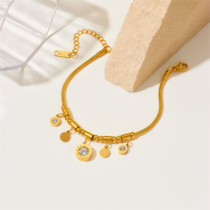 Titanium Steel Material Wholesale Jewelry Simple Style Round Titanium Steel Jewelry Set
