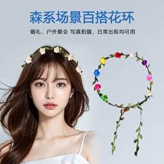 国境を越えた売れ筋の紙梅の花のヘアバンド、花嫁の花の三つ編みガーランド、旅行、海辺の休暇、外国貿易