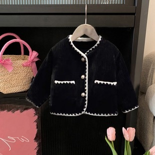 Girls' Autumn Jacket 2024 New Stylish Trendy Clothes Baby Girl Internet Celebrity Chanel-Style Jacket Foreign Trade Children's Clothing