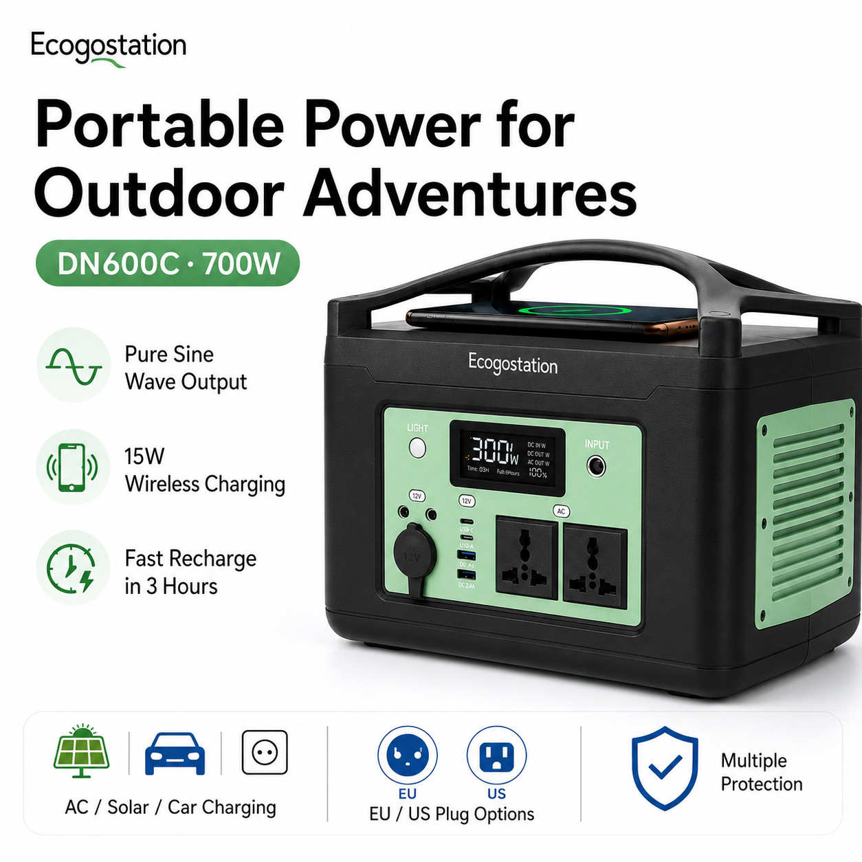 650W Portativ Elektrik Stansiyası, Kəmpinq və Səyahət üçün