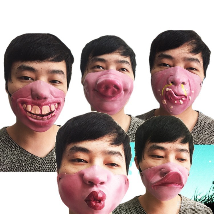 Halloween bar fiesta suministros mascarada máscara de rendimiento látex media cara máscara rendimiento divertido látex carretera
