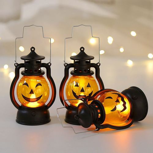 Cross-border new style Halloween pony lantern portable pumpkin lantern skull decorative oil lantern party funny atmosphere props