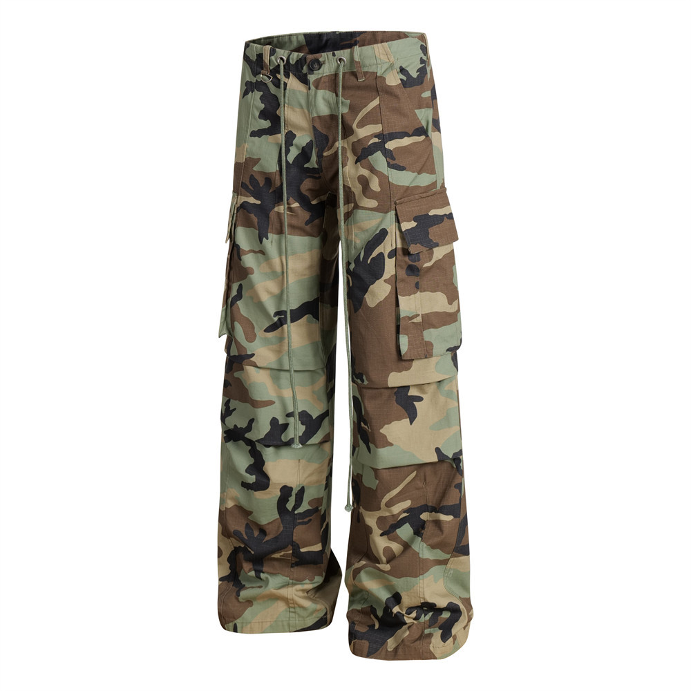 Pantaloni cargo multitasche alla moda, stile americano, da paracadutista, sportivi, casual, larghi e plissettati, da uomo, mimetici_voghion.com