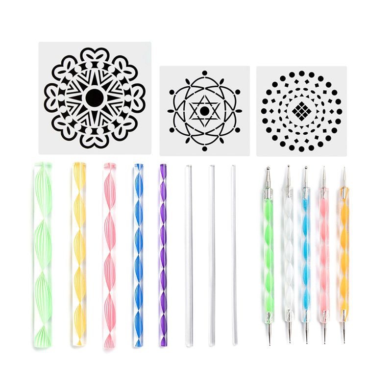 Juego de Herramientas de Pintura Mandala de Plástico y Acrílico, DIY para Pintar a Mano