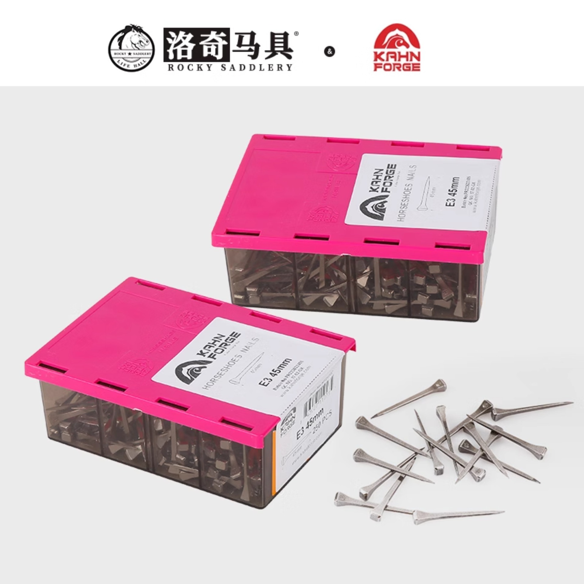 KAHN FORGE Horseshoe Nails E3 45mm 250 pieces, Horseshoe Repair Nails, Rocky Horseshoe 8702004