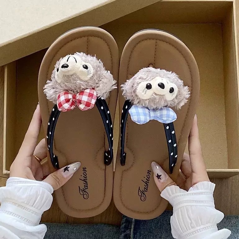 Transfronterizos lindos dulces de dibujos animados nuevas zapatillas de clip de pies de alto valor de cara zapatillas de ocio al aire libre zapatillas frías