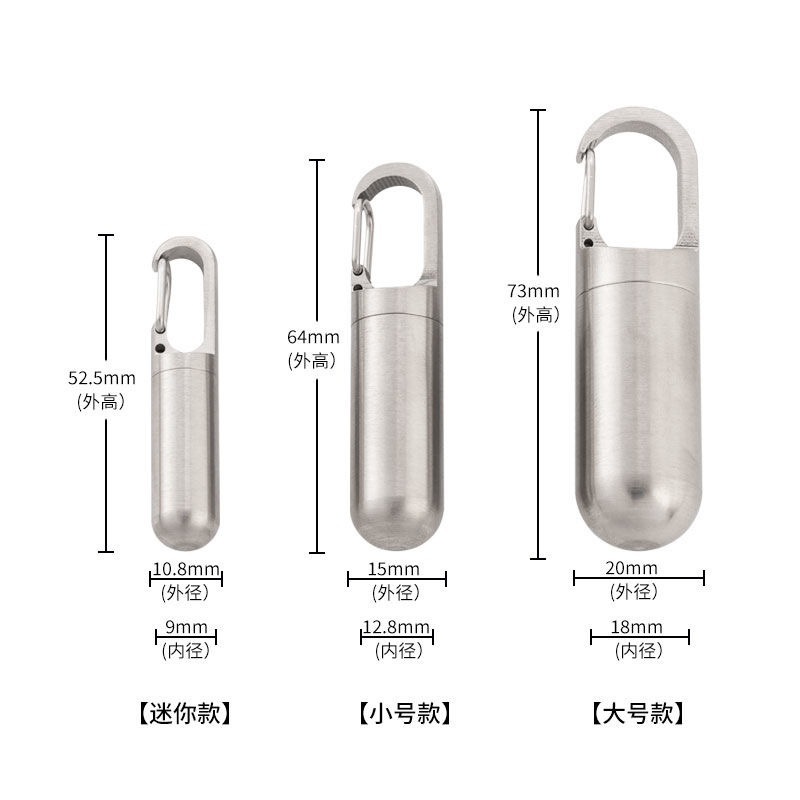Mini botella de medicina de acero inoxidable a prueba de humedad a prueba de agua almacén portátil tamaño pequeño caja de medicina caja de pastillas piezas botella de almacenamiento a prueba de polvo