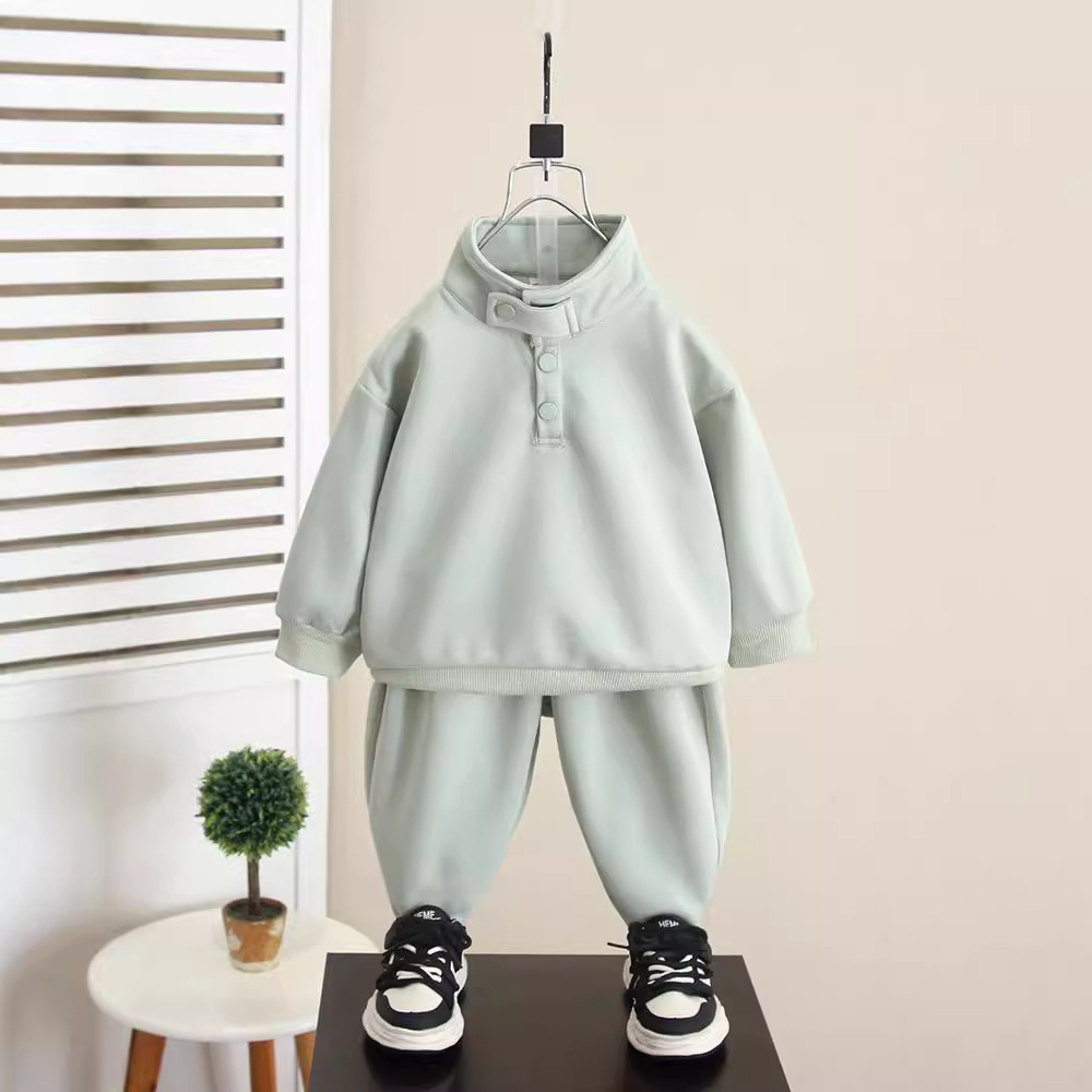 5985 traje de otoño para niños 2025 nuevo suéter atractivo de moda para niños de dos piezas ropa deportiva de primavera y otoño para niños