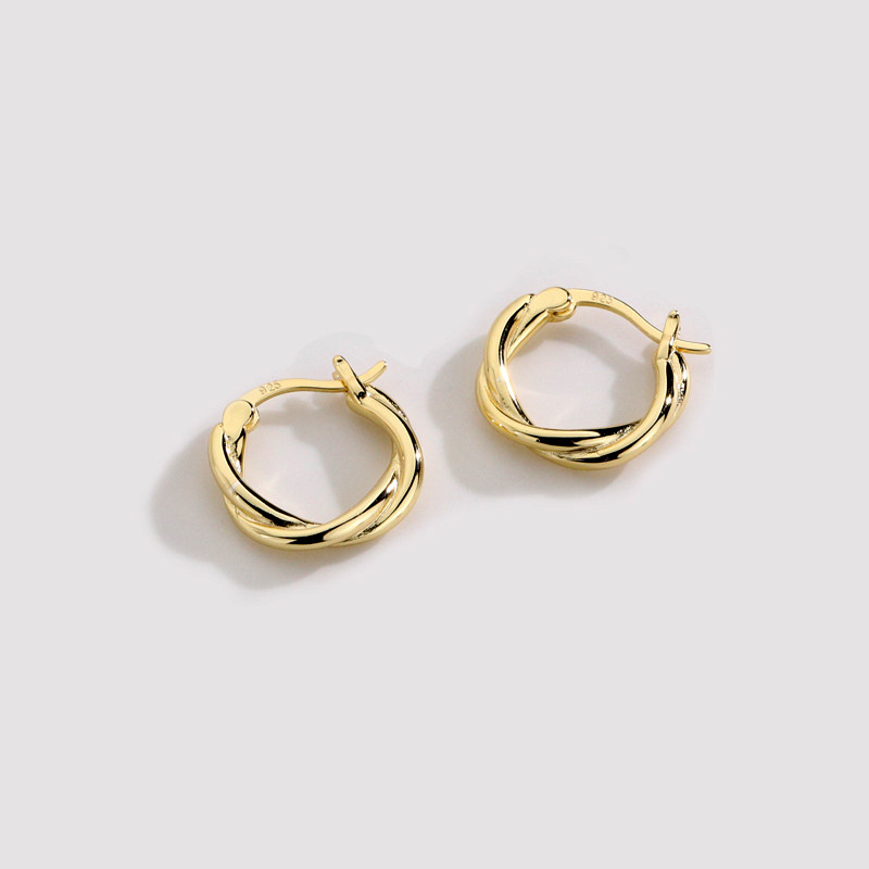 European And American Retro Circle Earrings Twist Earrings Wave Earrings display picture 1