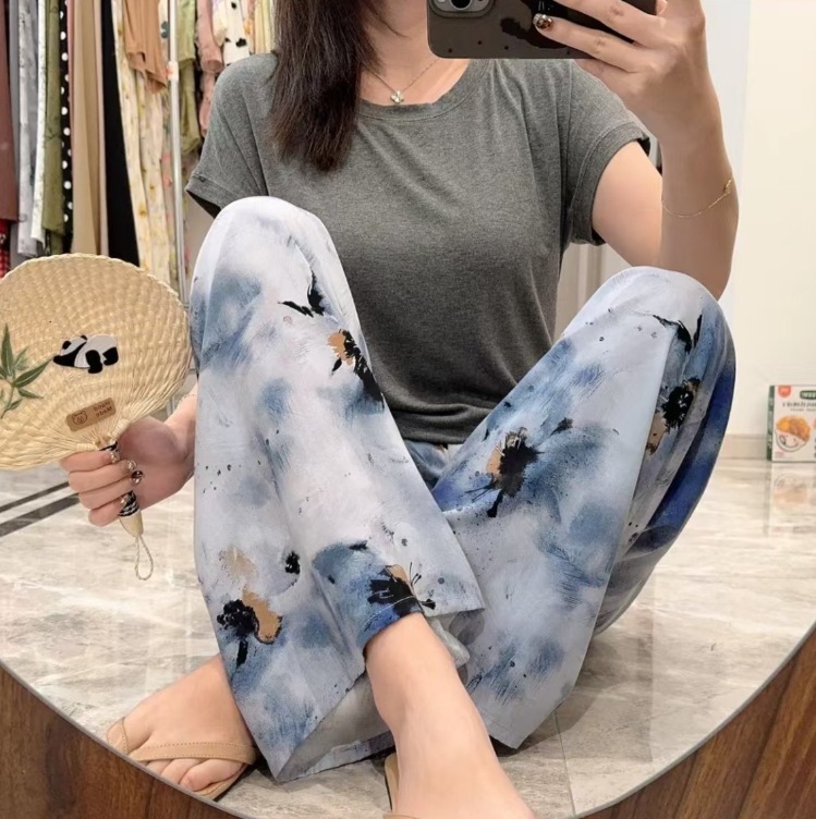 [5 días de preventa] [Pantalones de seda de algodón] Pantalones de pijama de seda de algodón para mujer