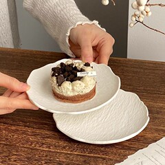 蛋糕盘ins风不规则岩石纹甜品创意西餐寿司盘子独立站速卖通塑料