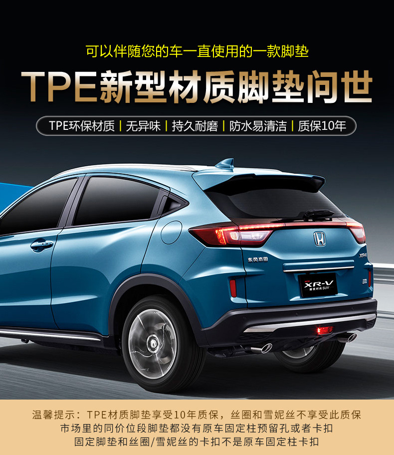 Suitable for Honda Xrv Special 15-25 Environmentally Friendly and Odor-Free One-Piece Fully Surrounded Tpe Car Floor Mats