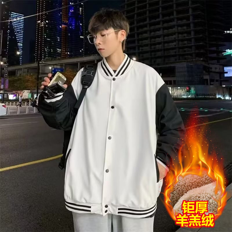 AB107 화이트 심플 자켓 [양털 스타일]