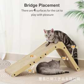 跨境木质猫抓板宠物玩具L立式猫爬架室内不掉屑猫咪磨爪板猫抓柱