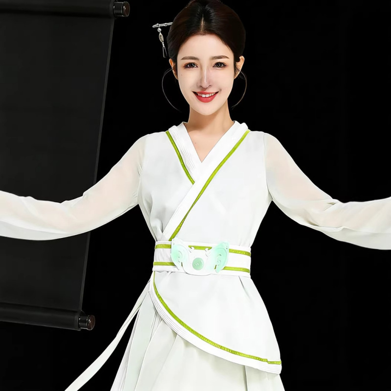 Dance Costumes Similar to Those Worn by Children Learning to Walk in Handan, Zhao Dynasty Banquet Performance Costumes, Ancient Costumes in Wei and Jin Dynasty Style, Hanfu, Chinese Dance Practice Clothing Dance Costumes Similar to Those Worn by Children Learning to Walk in Handan, Zhao Dynasty Banquet Performance Costumes, Ancient Costumes in Wei and Jin Dynasty Style, Hanfu, Chinese Dance Practice Clothing