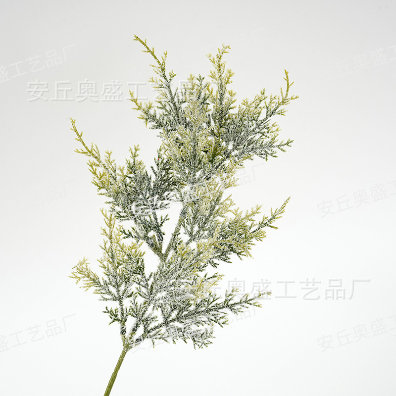 跨境人造雪松红浆果绿树枝茎仿真松果蓝莓圣诞节花瓶装饰花束插枝|undefined
