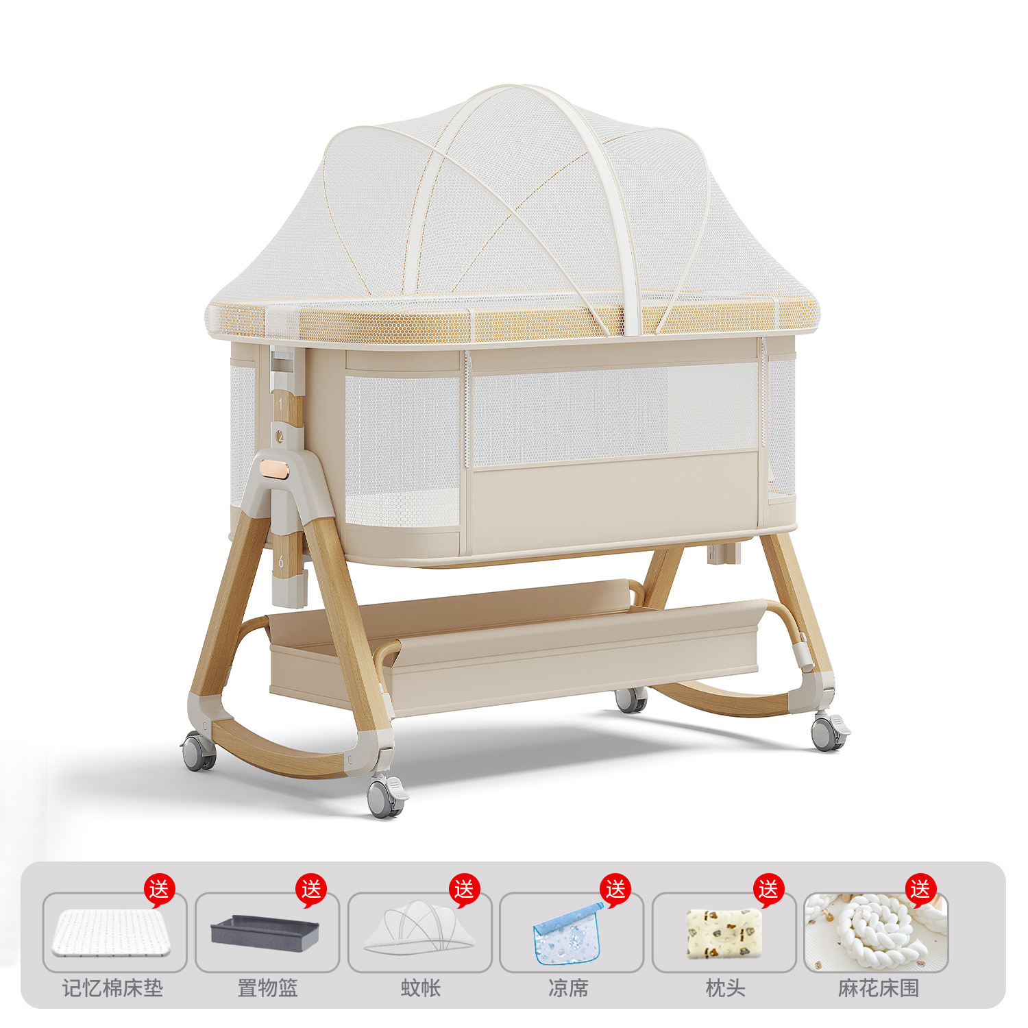 Cama de aleación de aluminio móvil portátil cuna cama plegable multifuncional bb cama recién nacida cama de empalme