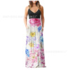 Summer sexy brace, long dress, suitable for import, European style, lifting effect, flowered