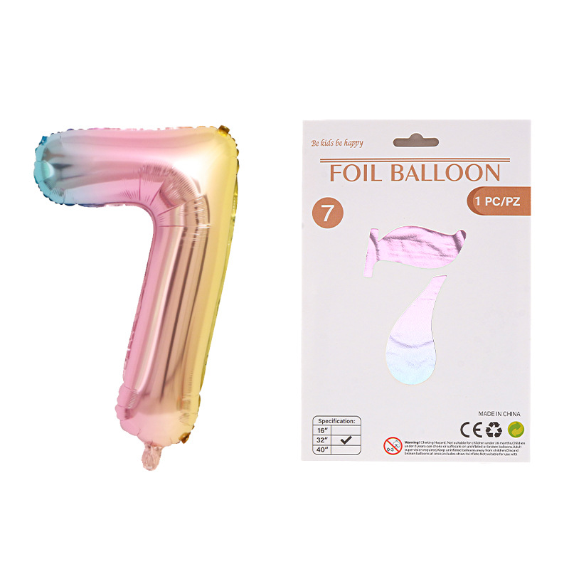 Globo de película de aluminio digital de 32 pulgadas, tarjeta de papel, tapa dura, paquete individual, cuerpo delgado, fiesta digital, globo decorativo flotante