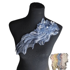 Fashionable luxury embroidery brooch lace hollow edge cheongsam dress performance costume wedding clothing accessories