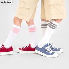unifriend韩国春夏白色学生袜女童长筒袜儿童袜中大童男童运动袜