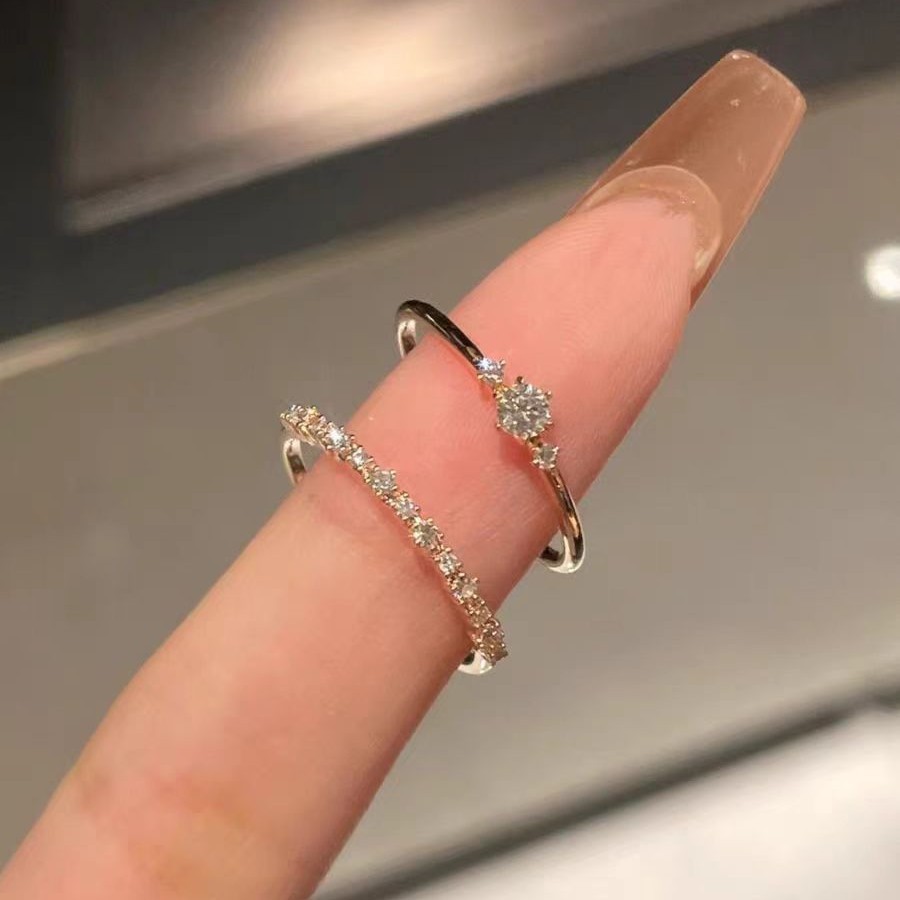Minimalistischer Diamant Stapelring Für Damen Elegantes Schmuckstück_voghion.com